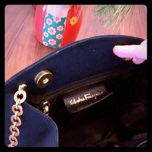 Salvador Ferragamo navy purse